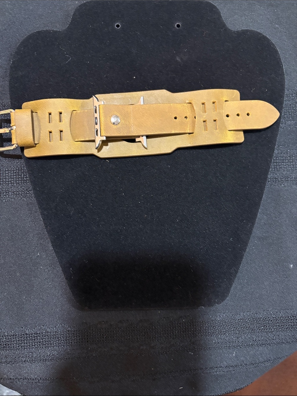 Leather Wrist Apple Watch Cuff Bracelet - Tan
